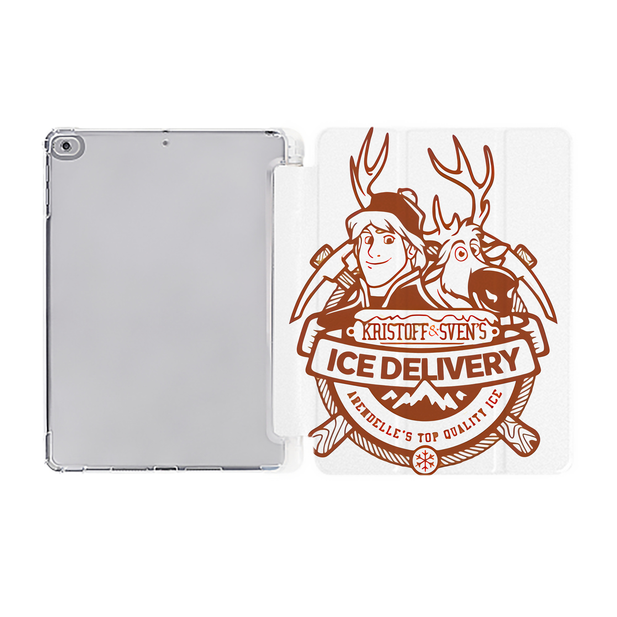 （画像用） アナと雪の女王 アンナ エルサ Frozen Anna Elsa IPad ケース ペン収納付き 三つ折りスタンド PUレザー×シリコン 対応機種9.5/10.5/10.9インチ